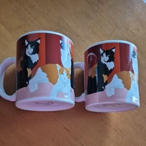 Vintage Otagiri The Lulu Group Cat Breeds Ceramic Mugs. EUC. Set of 2